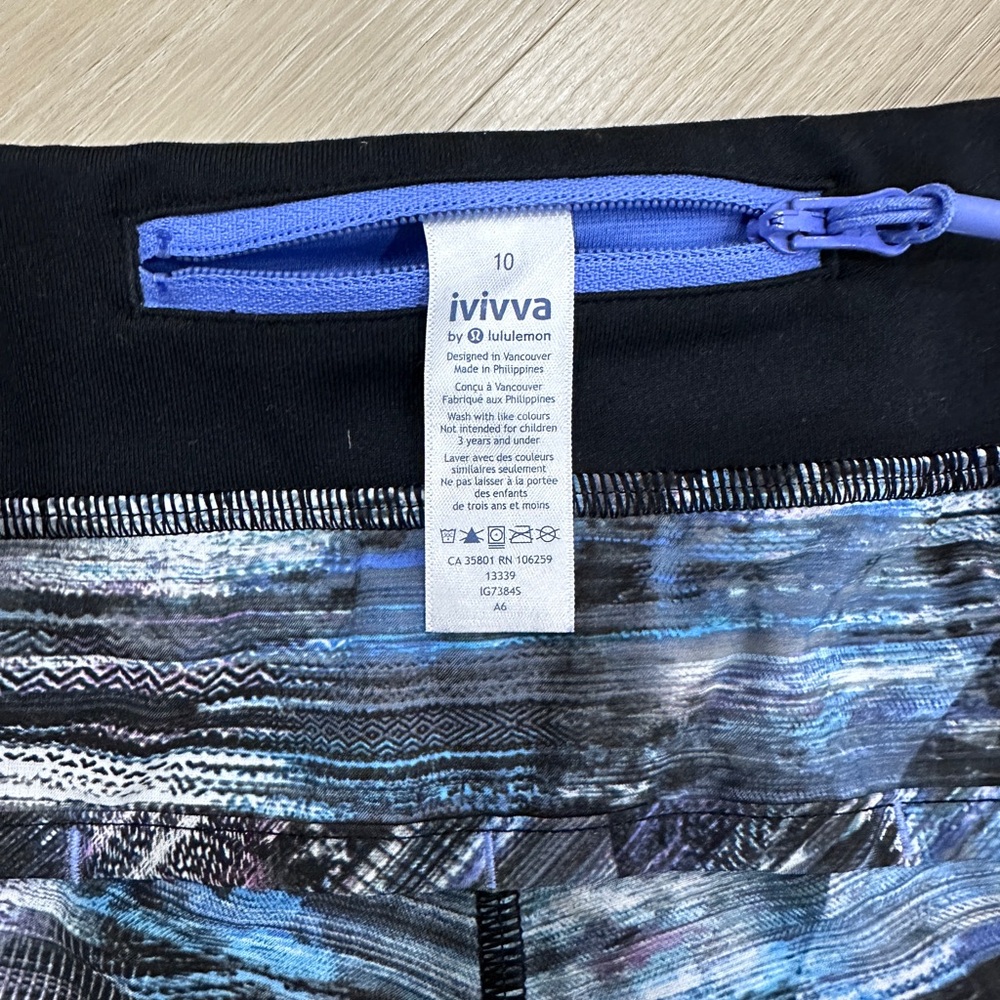 Ivivva Lululemon Girls Matching Set Short (10) & Tank Top (8) Black/Blue - Picture 4 of 9